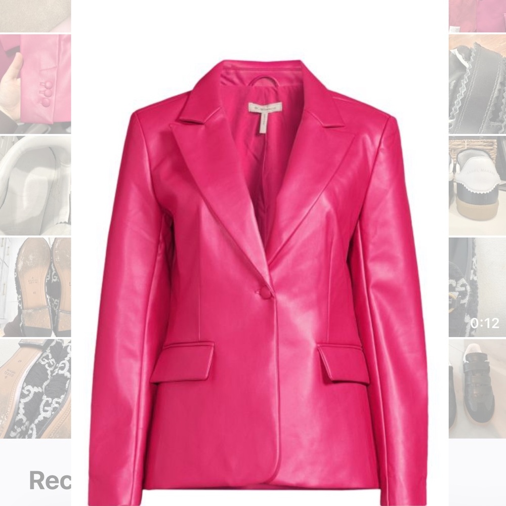 Faux Leather Pink Blazer